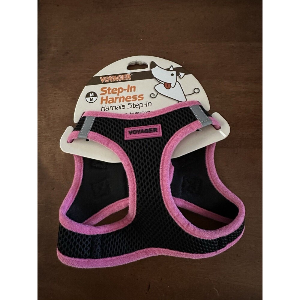 Voyager Step-in Air Dog Harness-All Weather Mesh Step in  Pink&Black -NWT
